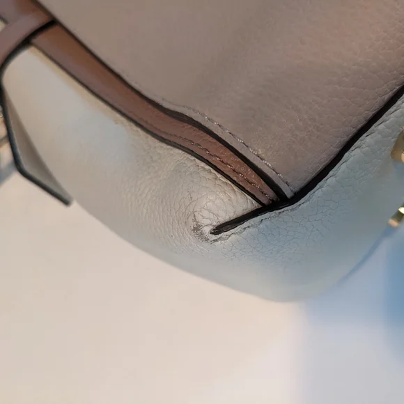 Michael Kors Mercer Medium Tri-Color Pebbled Leather Belted Satchel - Picture 10 of 14